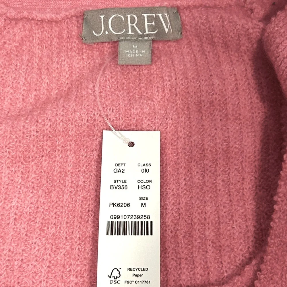 NEW J.Crew Supersoft cropped cable-knit sweater-tank set Size M Hthr Sorbet